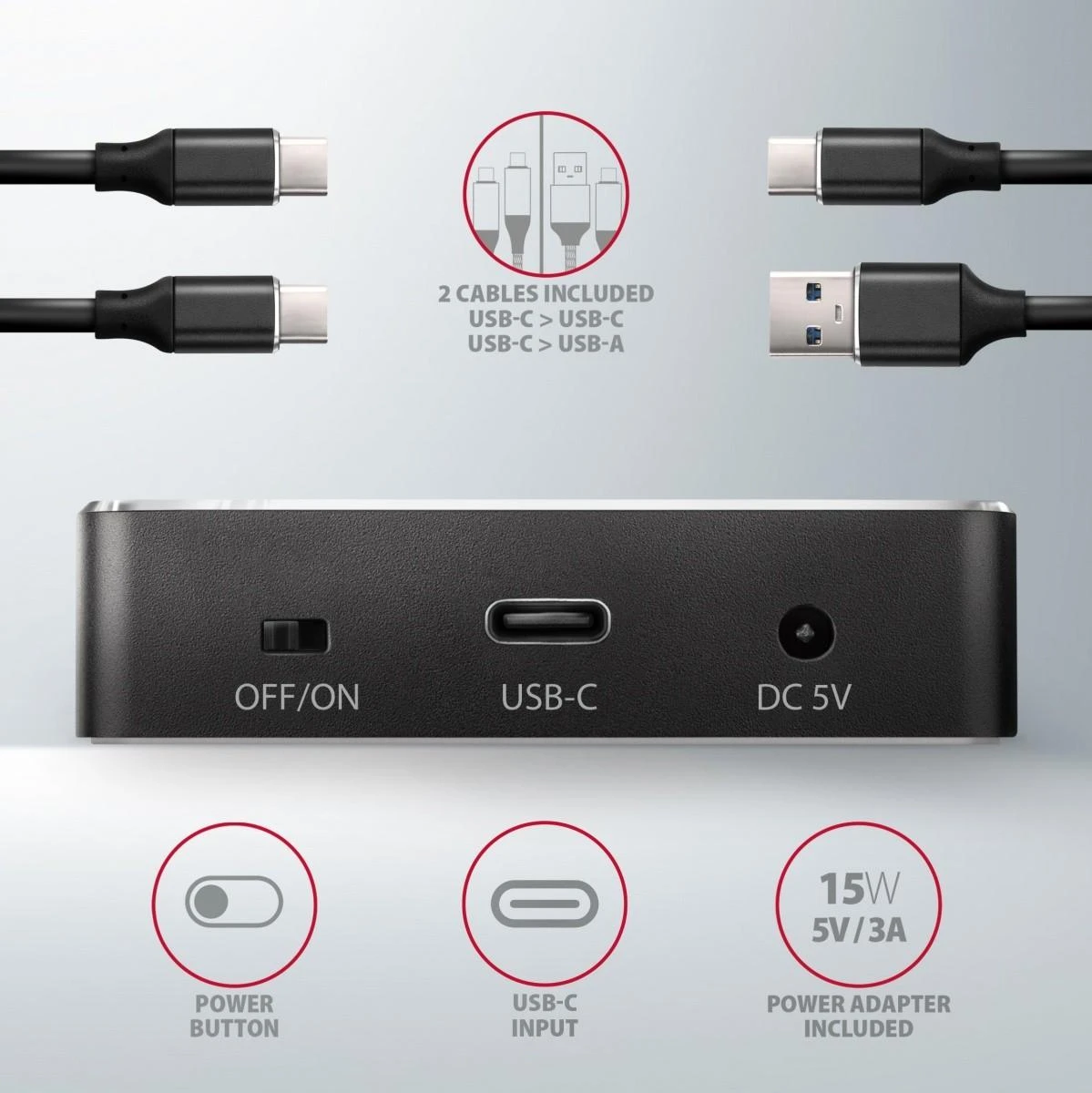 AXAGON | USB-C 3.2 Gen2 – 2x NVMe CLONE DUAL SDD doko stotis | ADSA-M2C