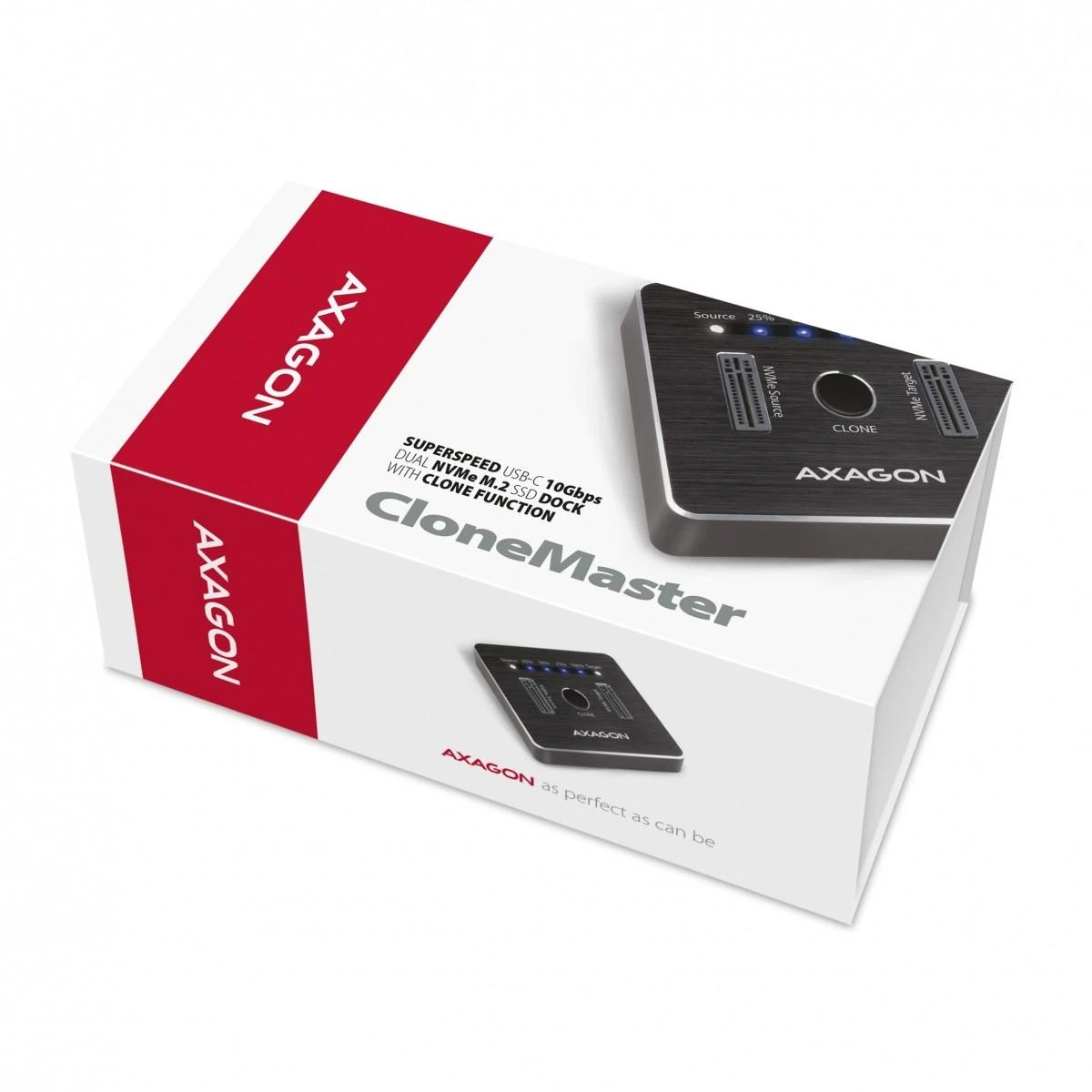 AXAGON | USB-C 3.2 Gen2 – 2x NVMe CLONE DUAL SDD doko stotis | ADSA-M2C