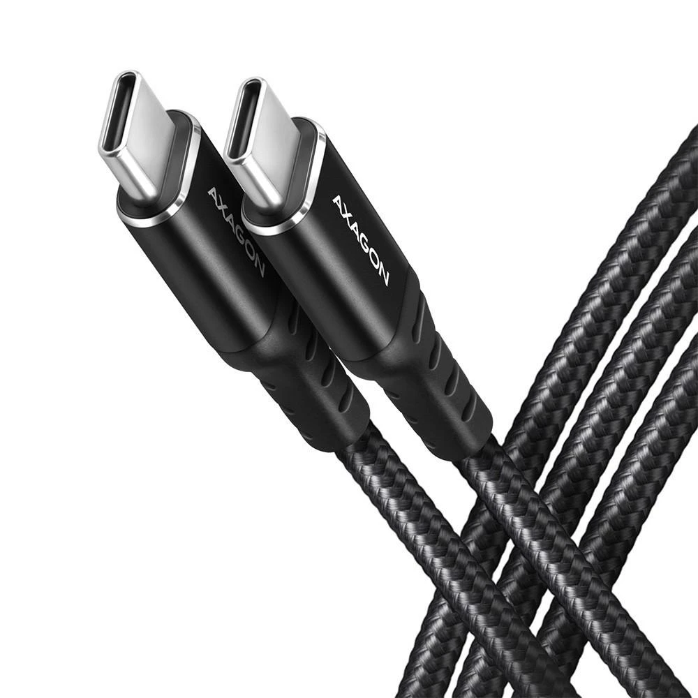 Axagon Data and charging USB 2.0 kabelio ilgis 3 m. 3A. PD 60W, 3A. Juodas braided.