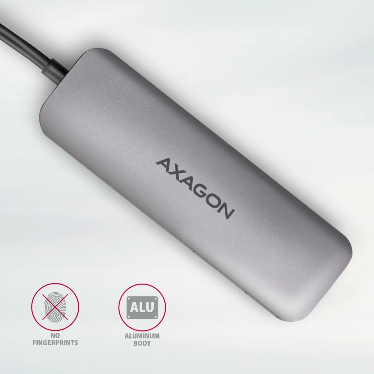 Axagon Multiport USB 3.2 Gen 1 šakotuvas. HDMI, kortelių skaitytuvas ir maitinimo tiekimas. 20 cm USB-C laidas.