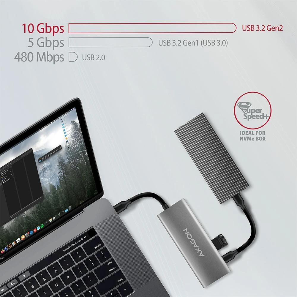 AXAGON | USB-C 10Gbps SPEEDSTER 5in1 šakotuvas (2.0 versija) | HMC-5G2 | HDMI jungtys kiekis: 1