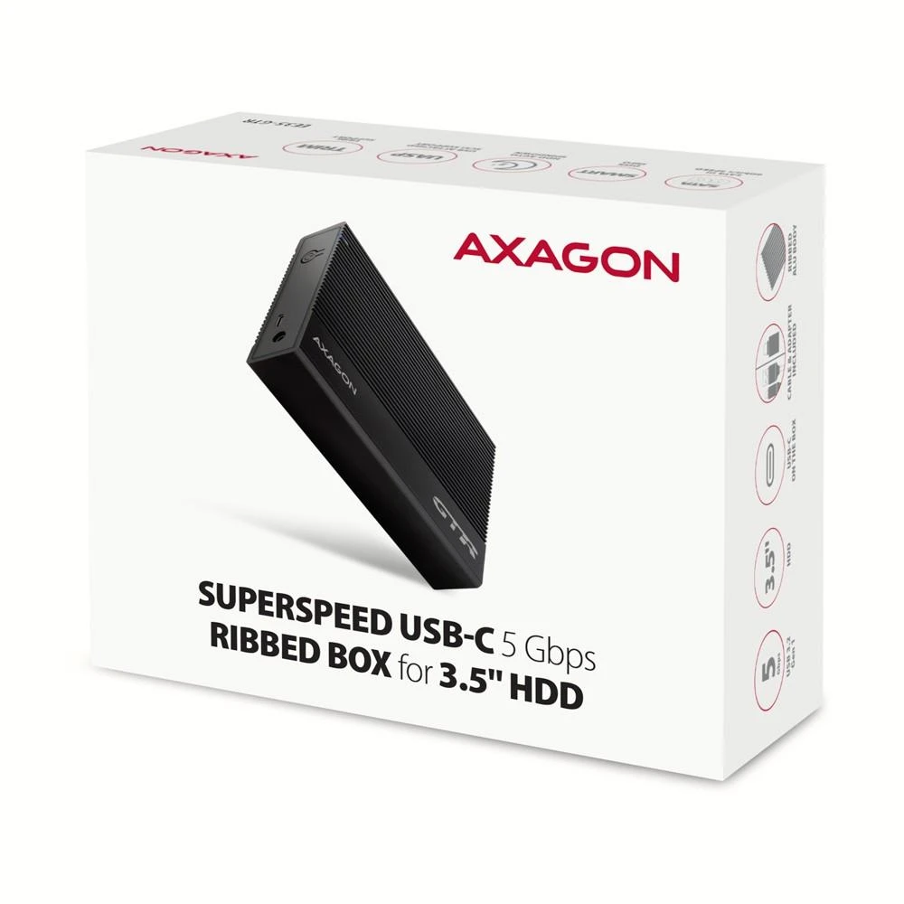 AXAGON rumbuotas aliuminio USB 3.2 Gen 1 – SATA 6G išorinė dėžutė, skirta 3,5" HDD | EE35-GTR