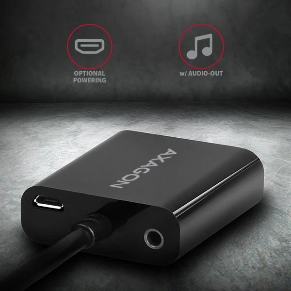 AXAGON RVH-VGAN, HDMI -> VGA mažinimas / adapteriai, FullHD, garso išvestis