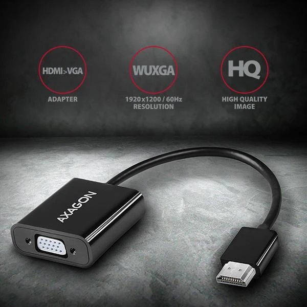 AXAGON RVH-VGAN, HDMI -> VGA mažinimas / adapteriai, FullHD, garso išvestis