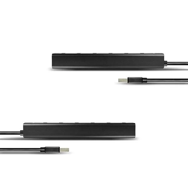 AXAGON HUE-SA7BP 7x USB3.0 ALU įkrovimo šakutė, įsk. AC Adapteris, Juodas