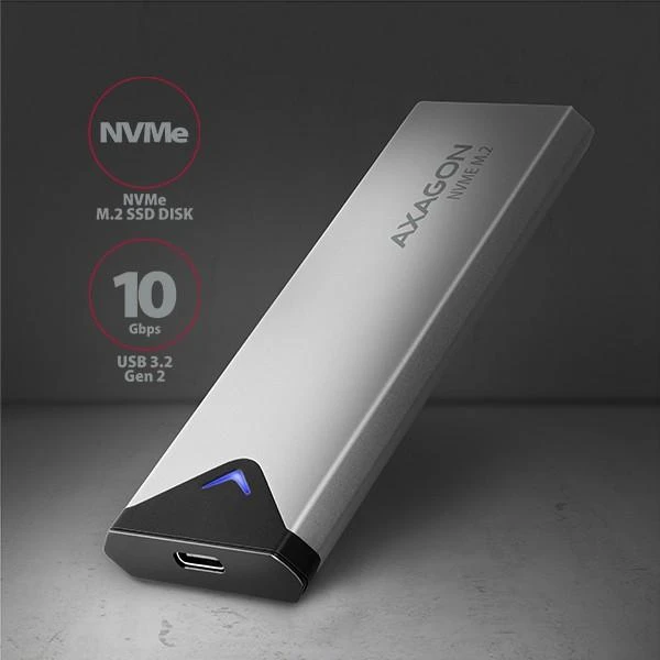 Dėklas SSD diskui Axagon USB-C 3.2 M.2 NVMe