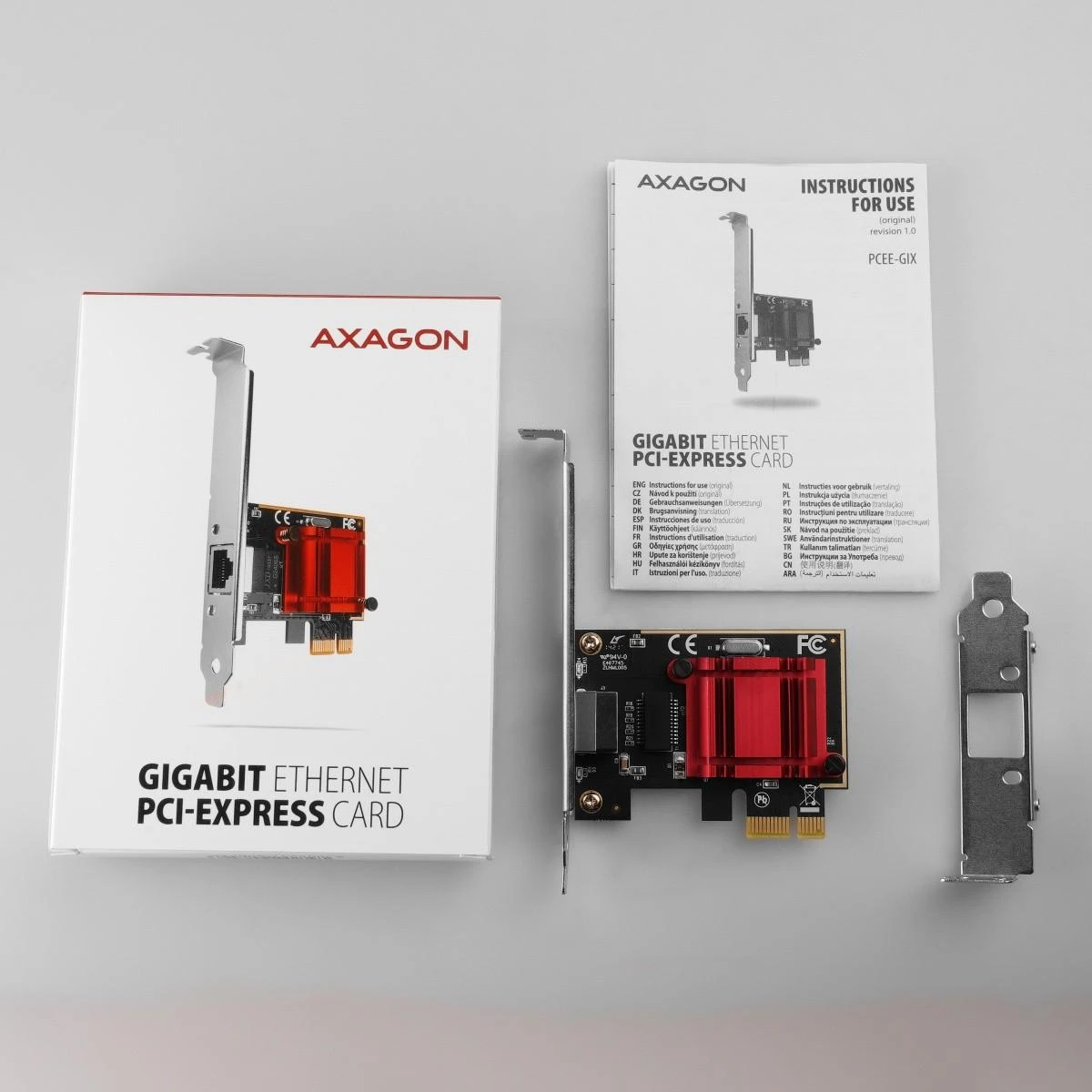 „Axagon PCEE-GIX“ 1 gigabito eterneto prievadas (RJ-45), „Intel i210AT“, PXE