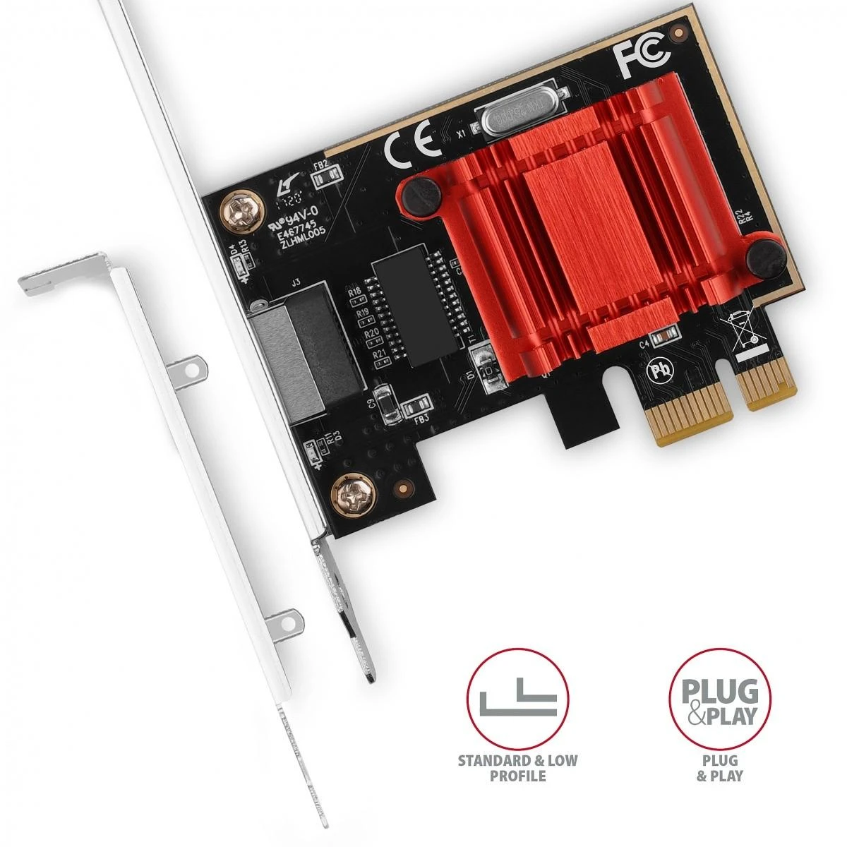 „Axagon PCEE-GIX“ 1 gigabito eterneto prievadas (RJ-45), „Intel i210AT“, PXE