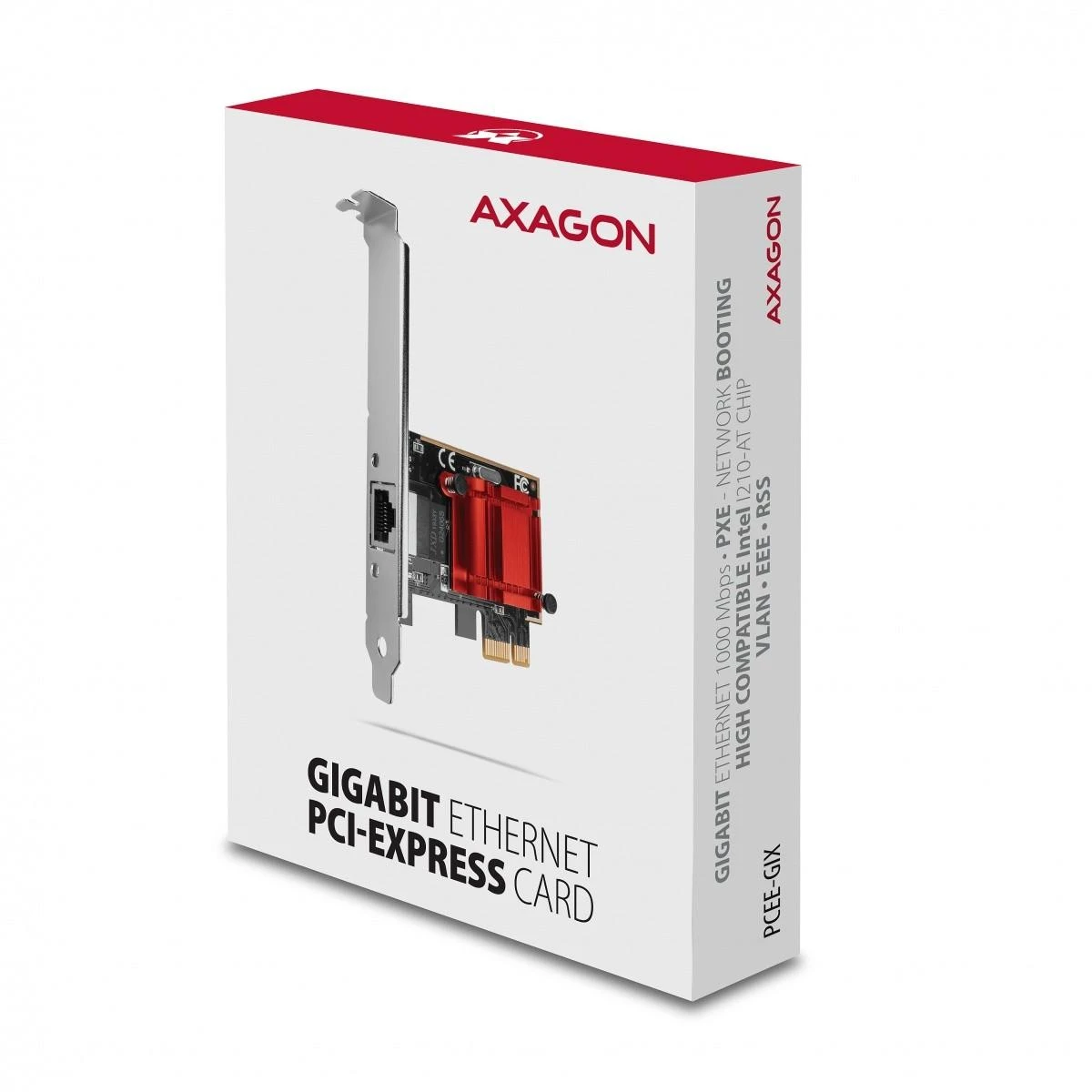 „Axagon PCEE-GIX“ 1 gigabito eterneto prievadas (RJ-45), „Intel i210AT“, PXE