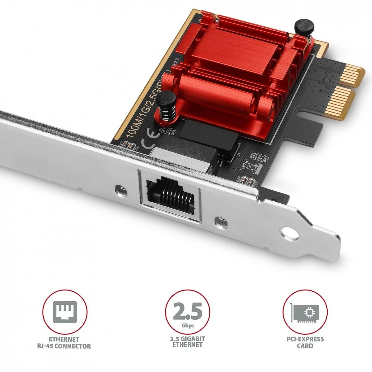 Axagon PCI-Express tinklo plokštė su 2,5 Gbit/s perdavimo sparta ir PXE palaikymu.