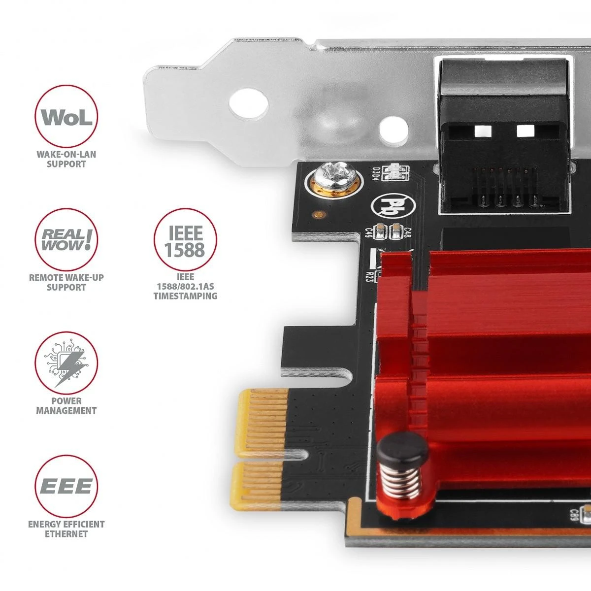 Axagon PCI-Express tinklo plokštė su 2,5 Gbit/s perdavimo sparta ir PXE palaikymu.
