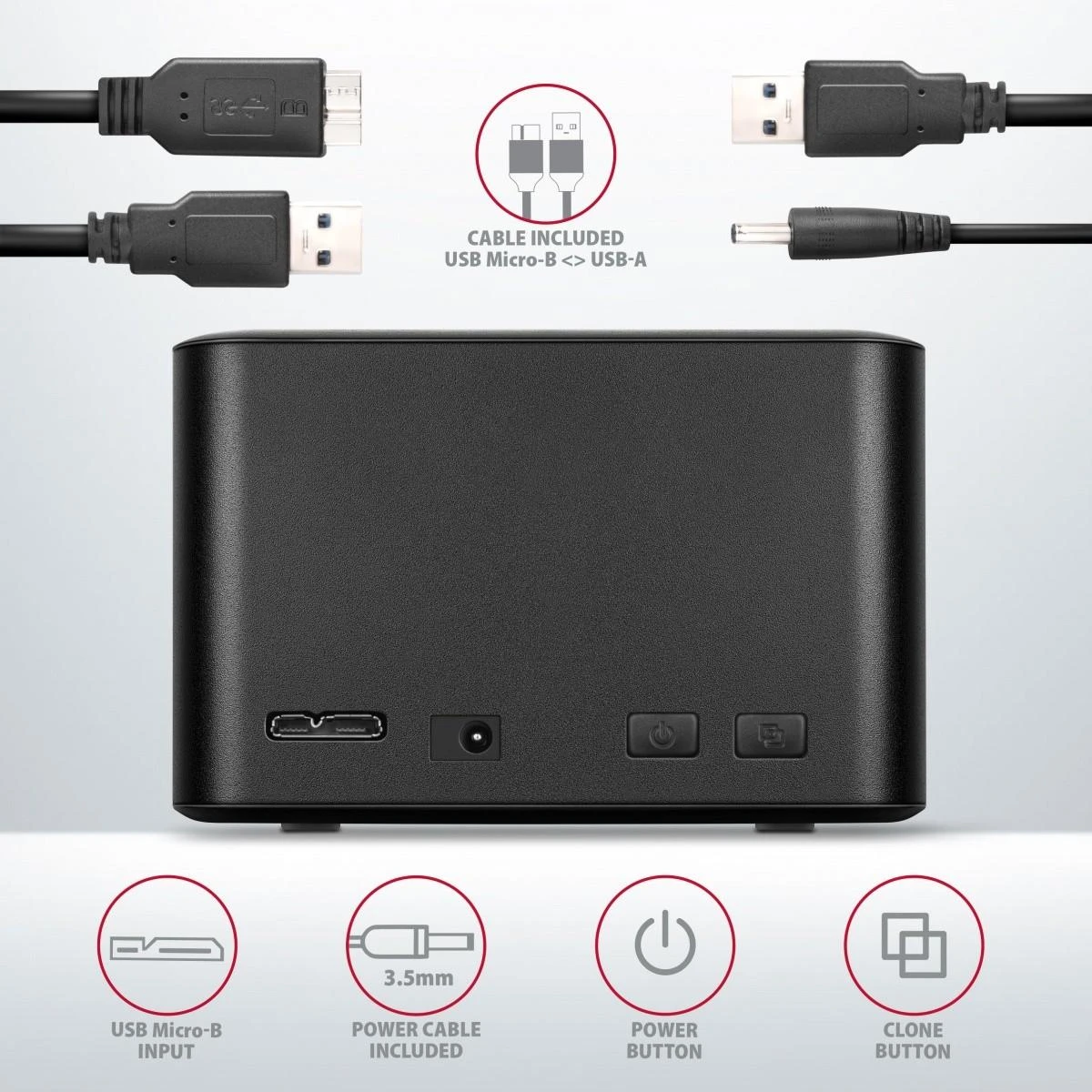 AXAGON | SuperSpeed USB DUAL 2,5" SSD / HDD MINI dokas | ADSA-D25