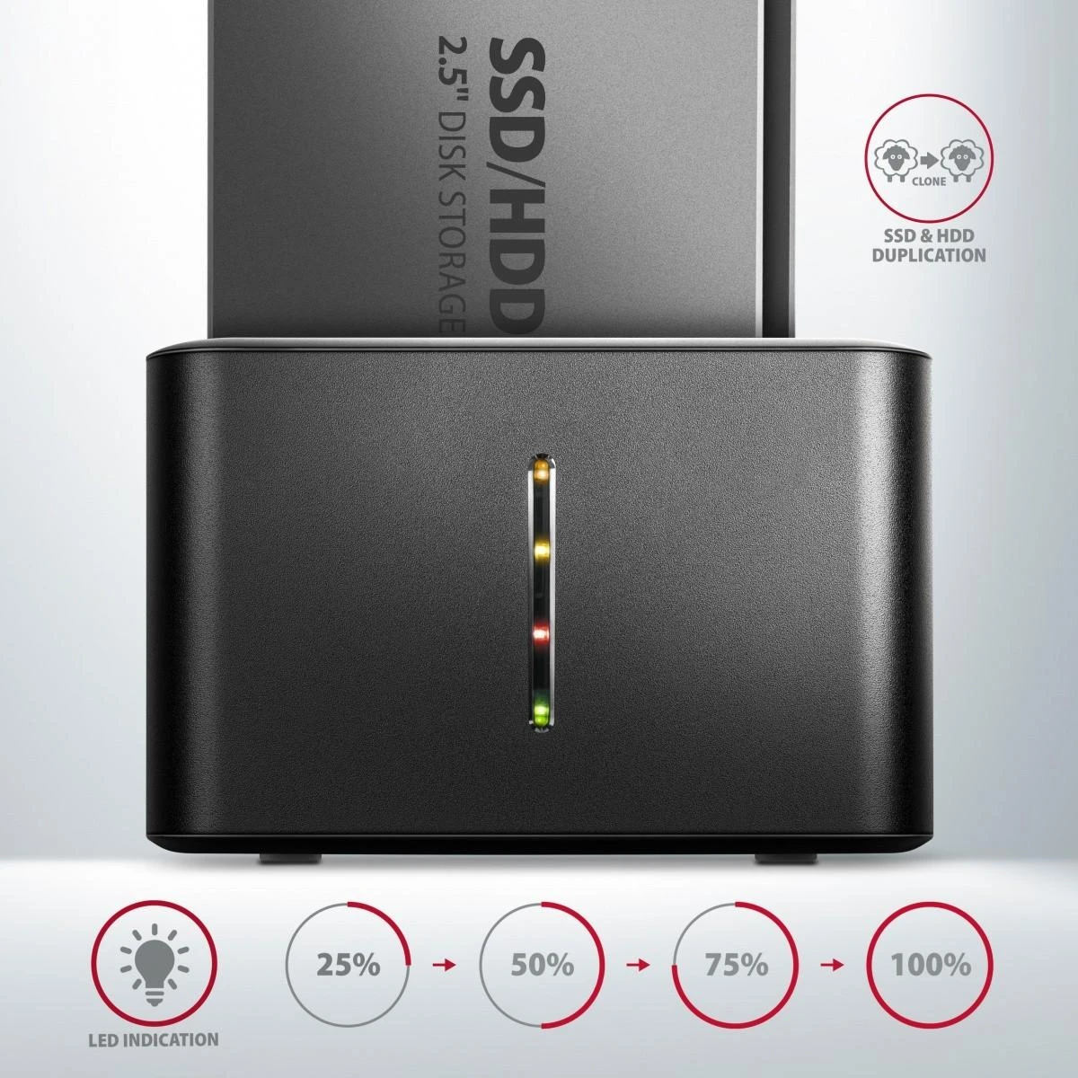 AXAGON | SuperSpeed USB DUAL 2,5" SSD / HDD MINI dokas | ADSA-D25
