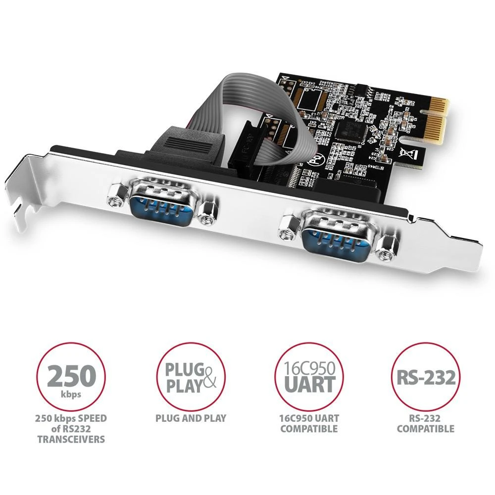 AXAGON PCI-Express kortele su dviem 250 kbps serijos jungtys | PCEA-S2N