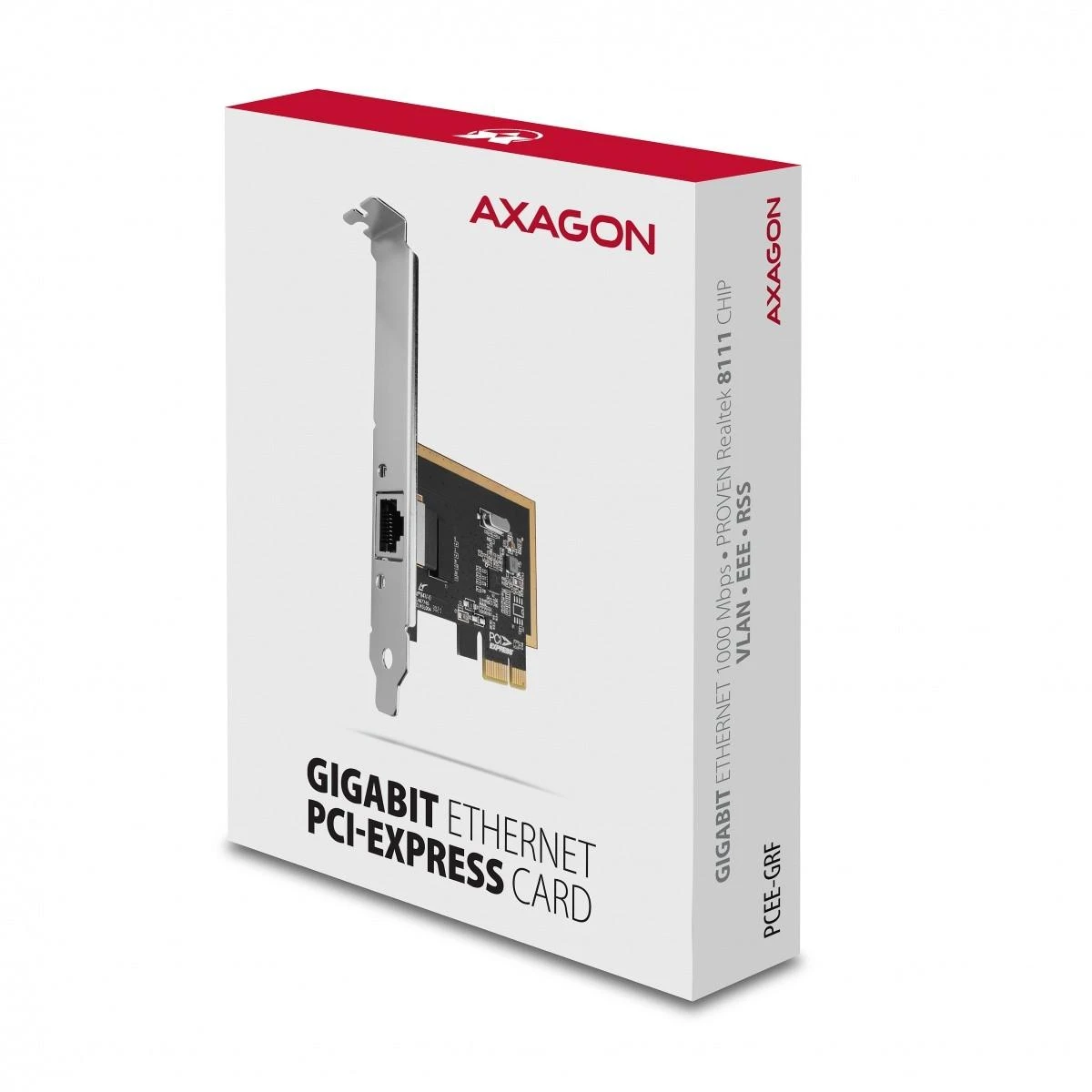 AXAGON Gigabit Ethernet PCI-Express tinklo plokštė su patikrinta Realtek mikroschemų rinkinio versija | PCEE-GRF