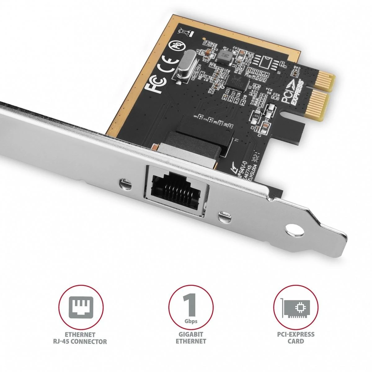 AXAGON Gigabit Ethernet PCI-Express tinklo plokštė su patikrinta Realtek mikroschemų rinkinio versija | PCEE-GRF