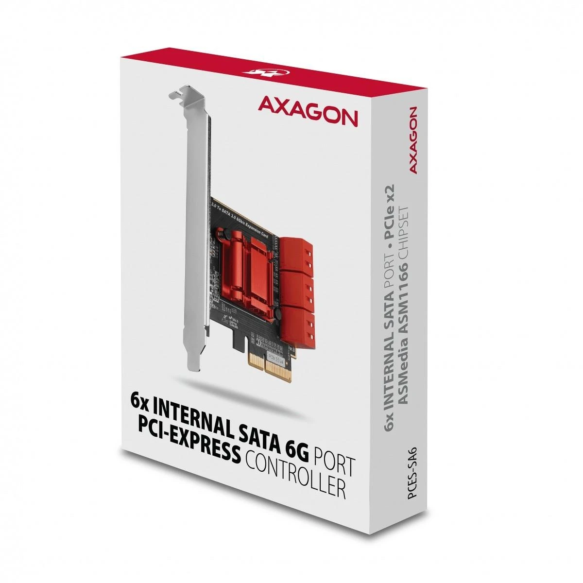 Axagon Šešių kanalų SATA III PCI-Express valdiklis su šešiais vidiniais SATA jungtys. Standartinis ir žemas profilis.