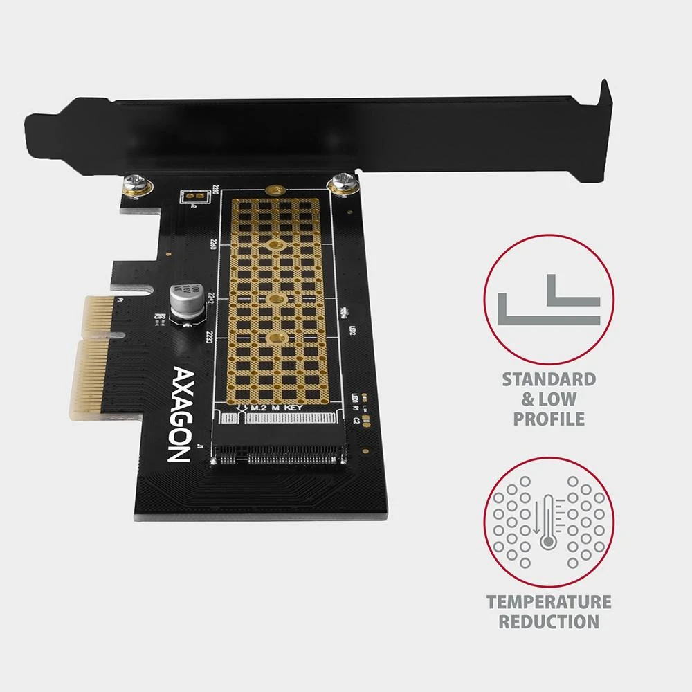 AXAGON PCEM2-N PCI-E 3.0 4x - M.2 SSD NVMe, iki 80 mm SSD