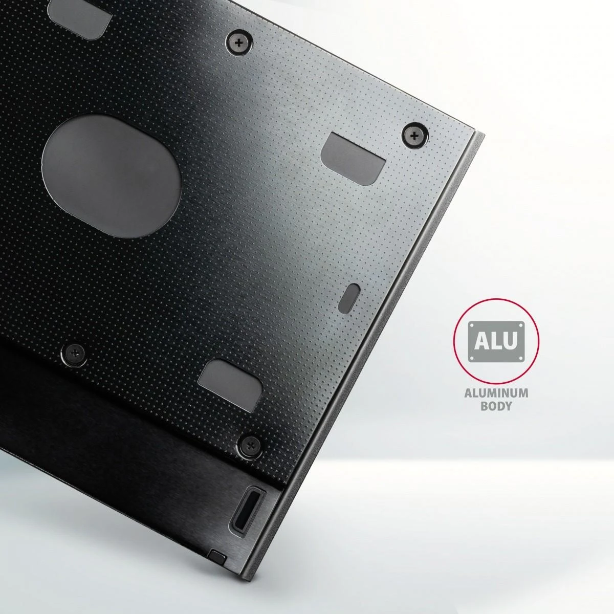 Axagon Išorinio kietojo disko dėklas RSS-CD09 Ramka su 2,5" SSD-HDD su Gniazda DVD, 9,5 mm LED aliuminio