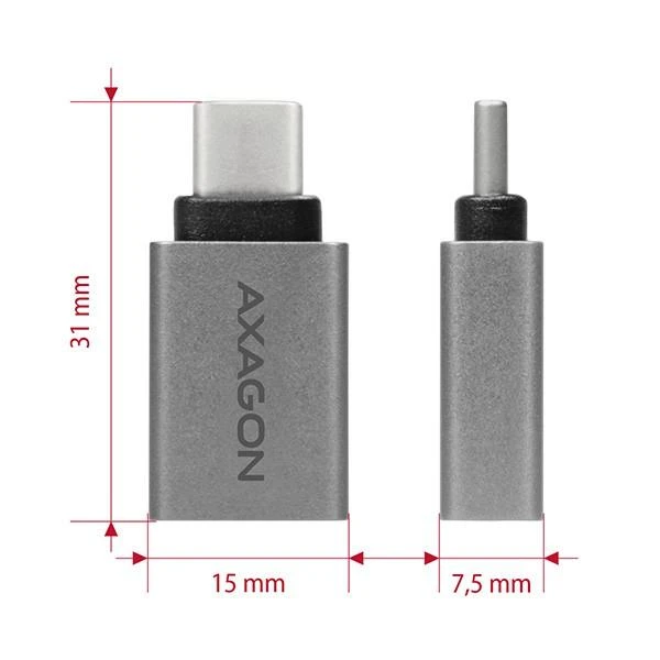 AXAGON RUCM-AFA USB 3.0 Type-C Male > Type-A Female ALU