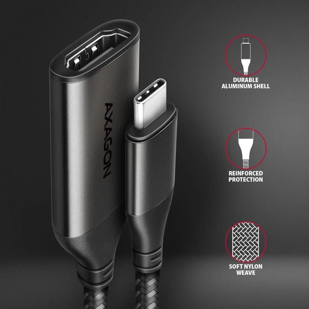 AXAGON | Aktyvus keitiklis | USB-C į HDMI | 0,25 m