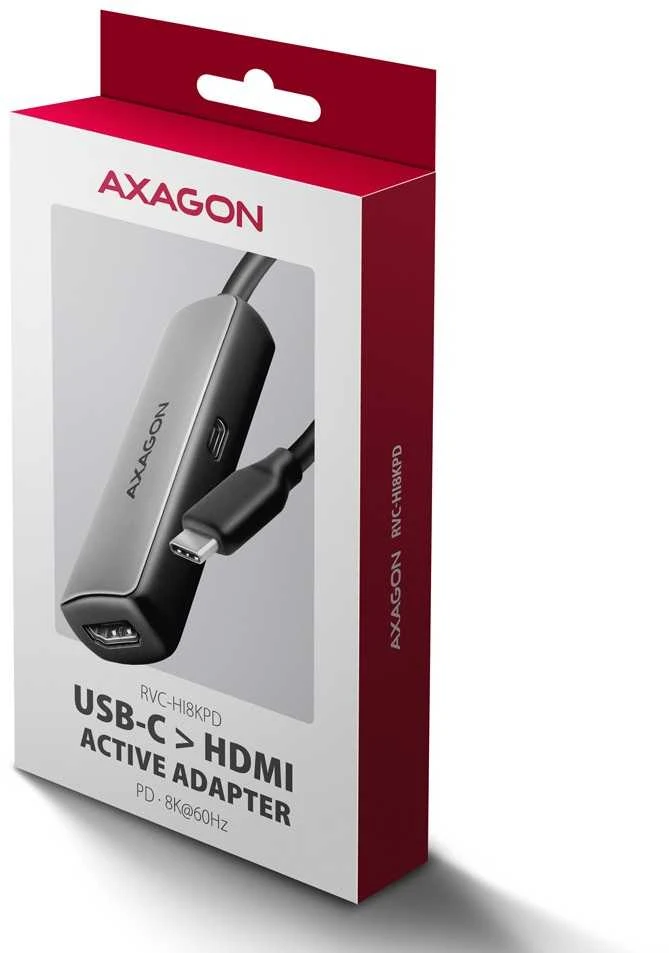 AXAGON RVC-HI8KPD USB-C - HDMI 2.1 adapter, 8K/60Hz, 4K/144Hz, HDR10+, PD 100W