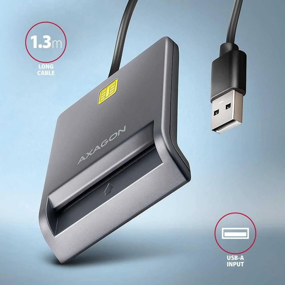 AXAGON CRE-SM3T skaitytuvas su 1,3 m USB laidu