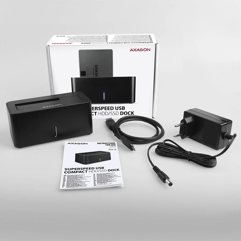 AXAGON | USB 3.0-1x SATA 6G HDD Dock Station, Juodas | ADSA-SN