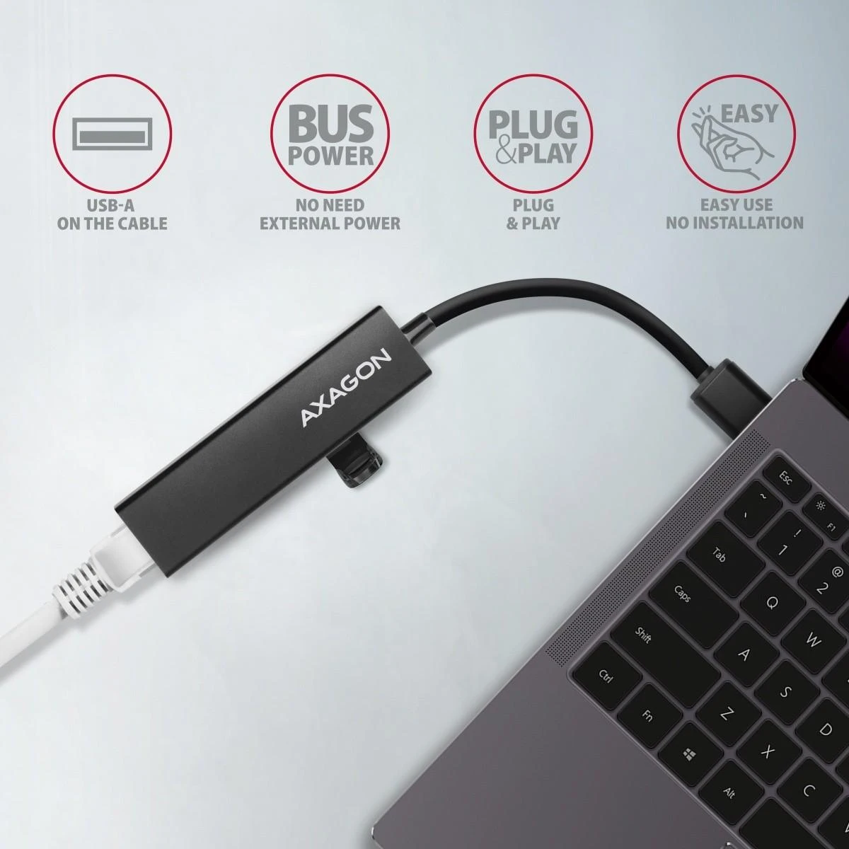 AXAGON SuperSpeed USB-A šakotuvas ir Gigabit LAN | HMA-GL3A