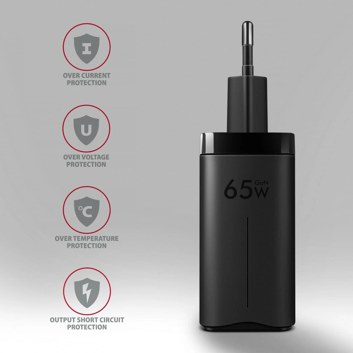 AXAGON GaN sieninis įkroviklis 3x prievadas (USB-A + 2x USB-C), 65W | ACU-DPQ65