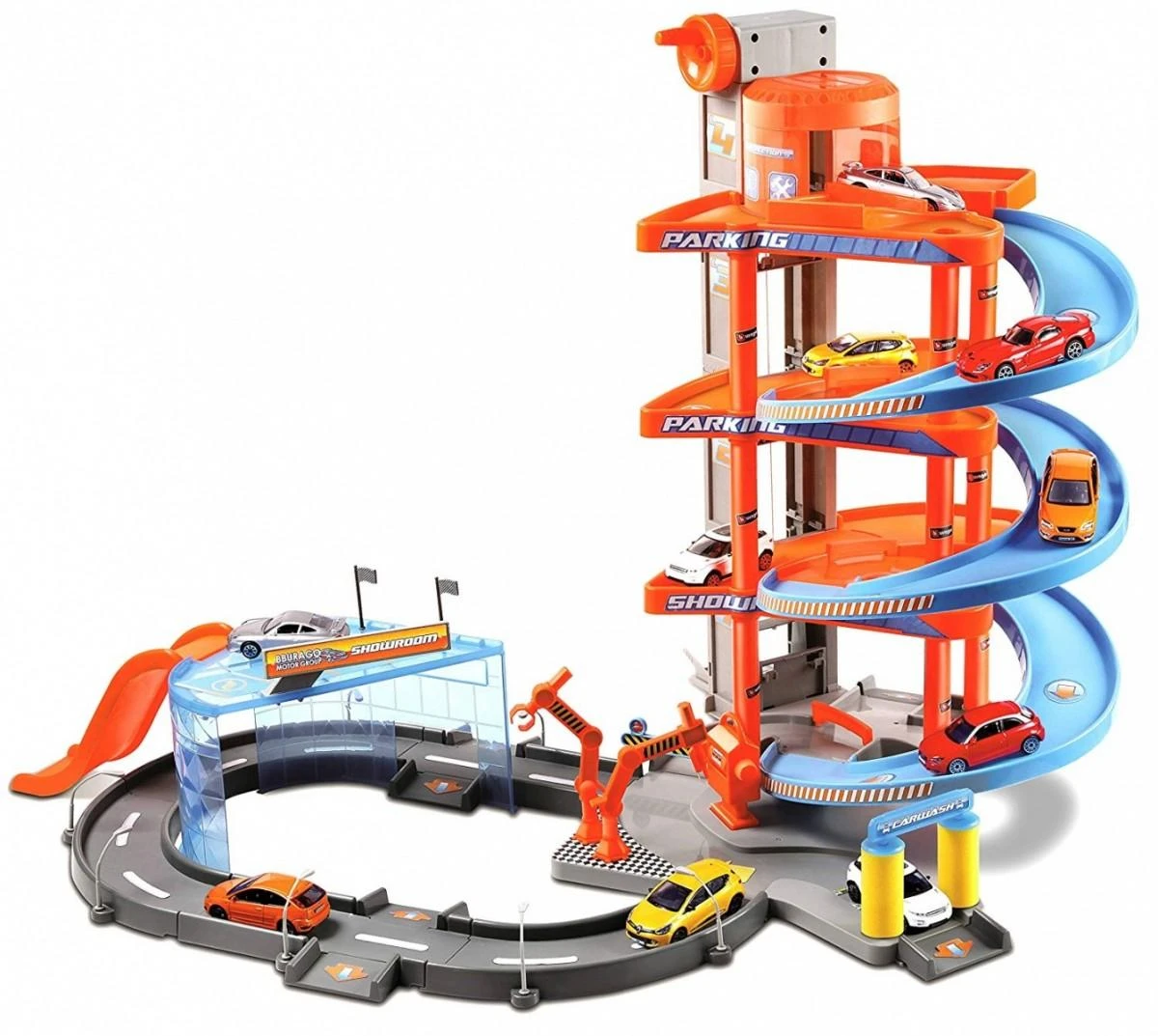 BBURAGO 1:43 trasos rinkinys Mega Dealer Showroom Street Fire, 18-30031