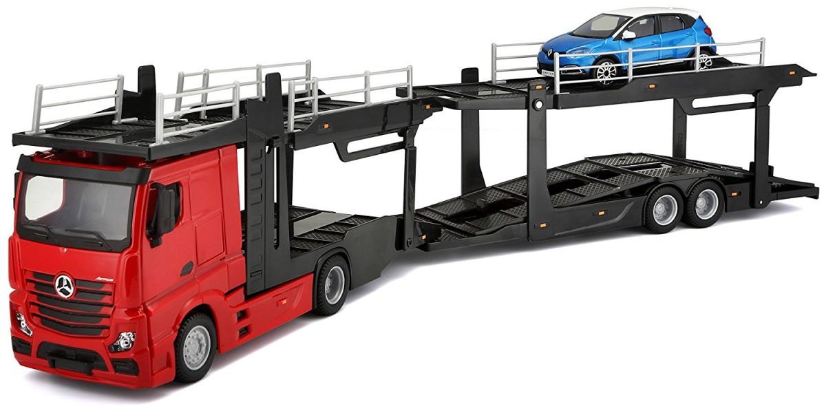 BBURAGO 1/43 Street Fire auto vilkikas Mercedes Benz Actros su automobiliu, asort., 18-31458