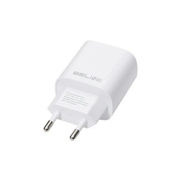 Beline įkroviklis 1x USB-C + 1x USB 20W baltos spalvos (tik antgalis) PD 3.0 + QC 3.0 BLN2CW20