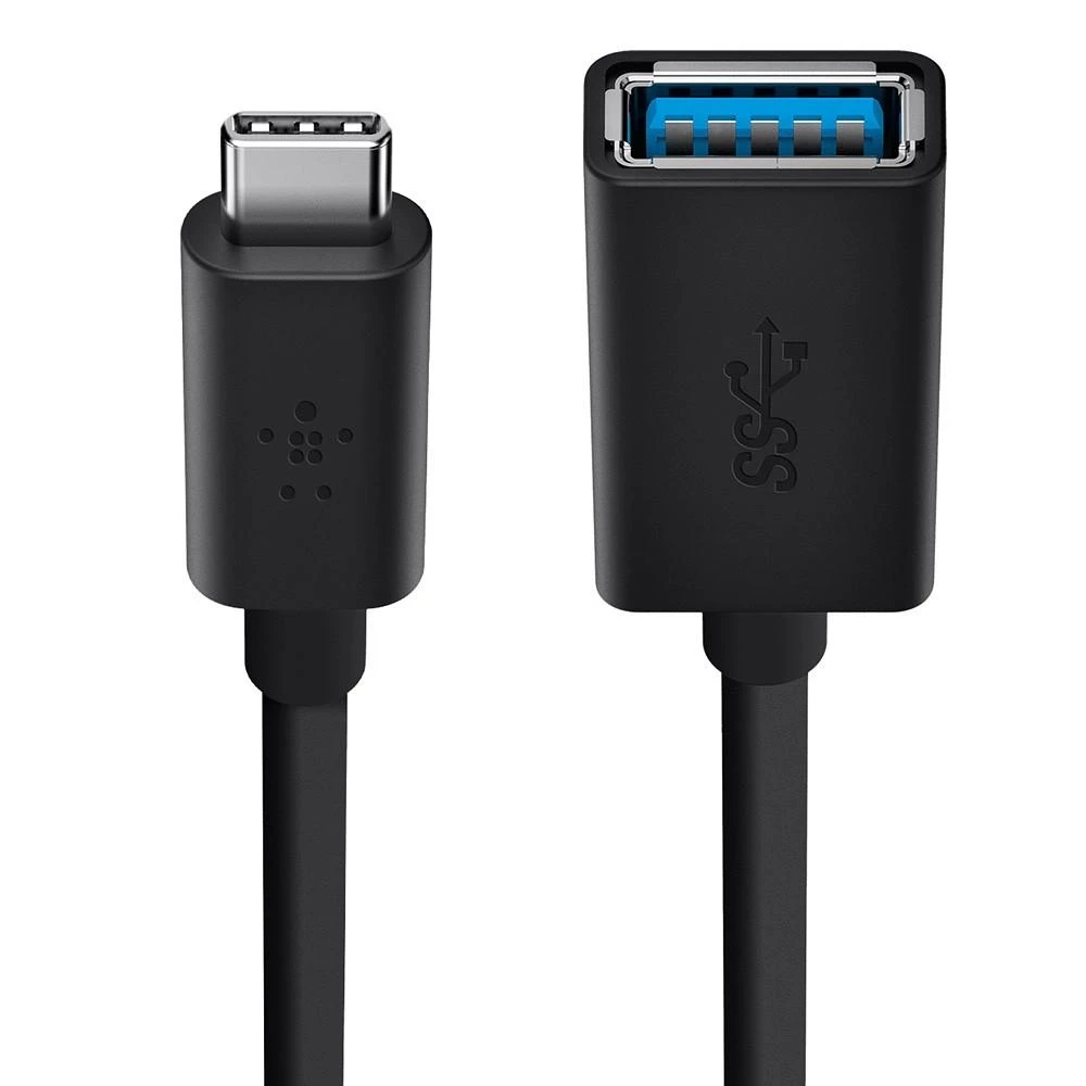 Belkin F2CU036BTBLK USB-C - USB-A 0.14m juoda M/F