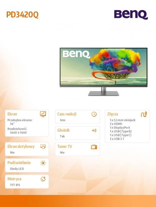 Monitorius BENQ PD3420Q