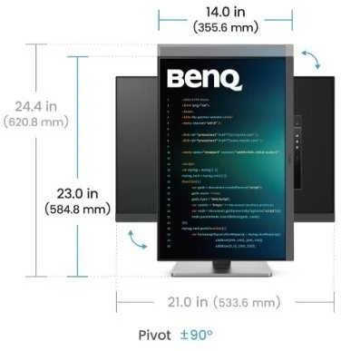 Monitorius BENQ RD240Q 24,1 colio IPS WQXGA 60Hz 300cd/m2 5ms HDMI DP USB3.2x3 USB Type C PD90W Garsiakalbiai Pivot