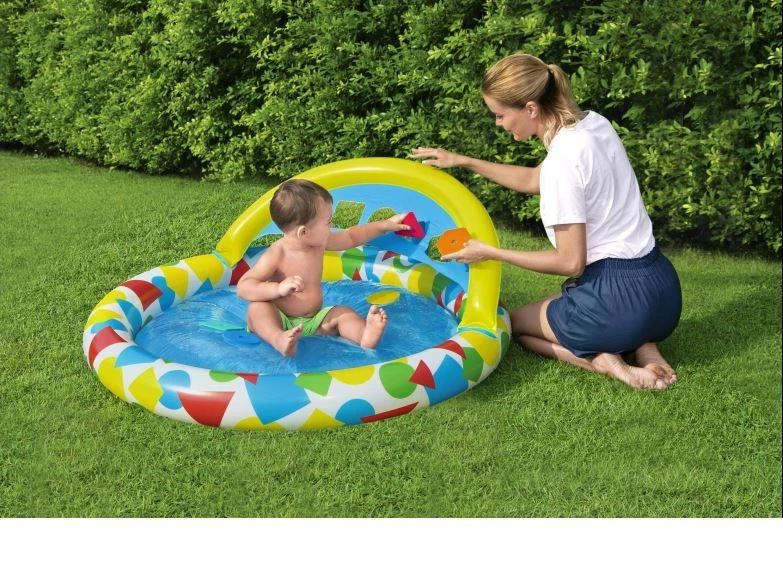 BESTWAY pripučiamas baseinas Splash & Learn, 1.20m x 1.17m x 46cm, 52378