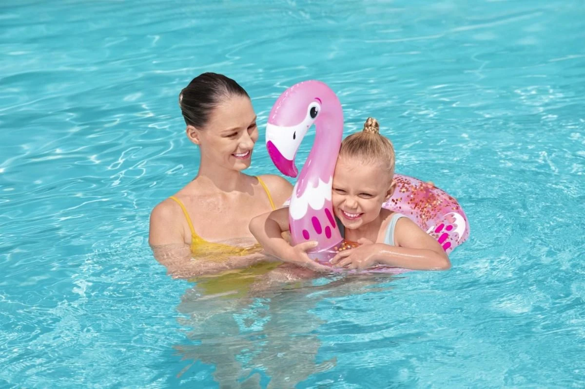 „Bestway“ plaukimo žiedo gulbės blizgučiai 61cm