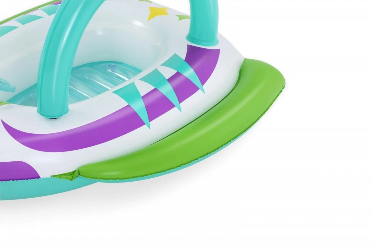 BESTWAY pripučiamas vaikiškas plaustas su stogeliu Space Splash, 1.07m x 1.12m, 34149