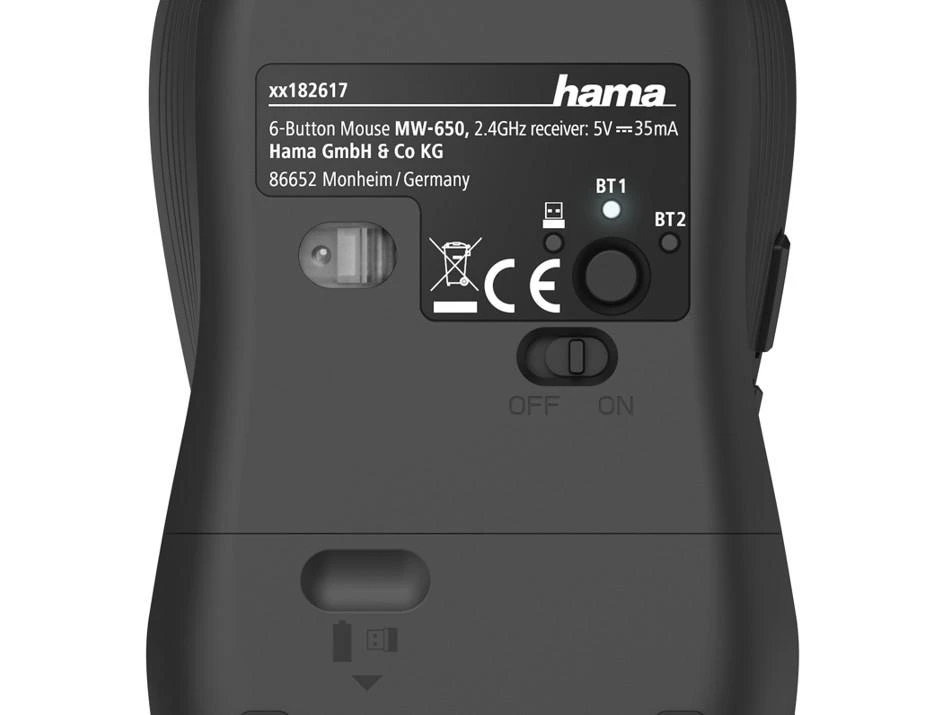 Pelė Myszka Hama MW-650 belaidė juoda