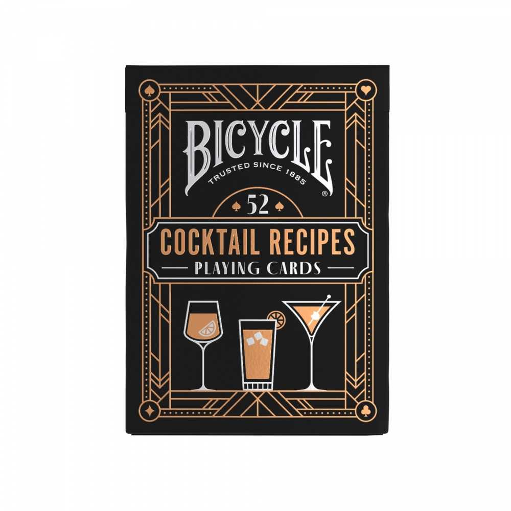 Bicycle Cocktail kortos su 52 kokteilių receptais – pokeriui ir triukams