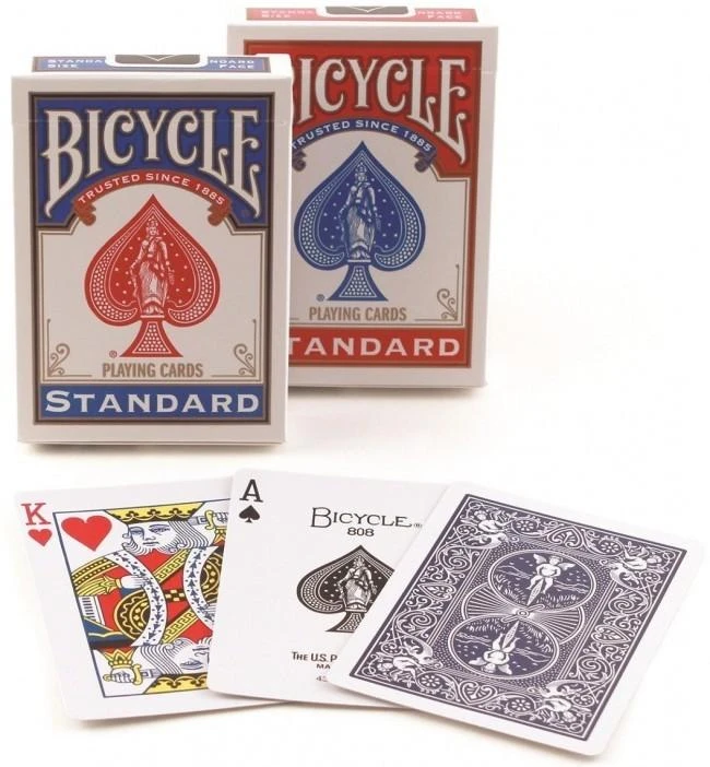 Bicycle Rider Standard Pokerio Kortos Auksiniu Apvadu (Raudonos)