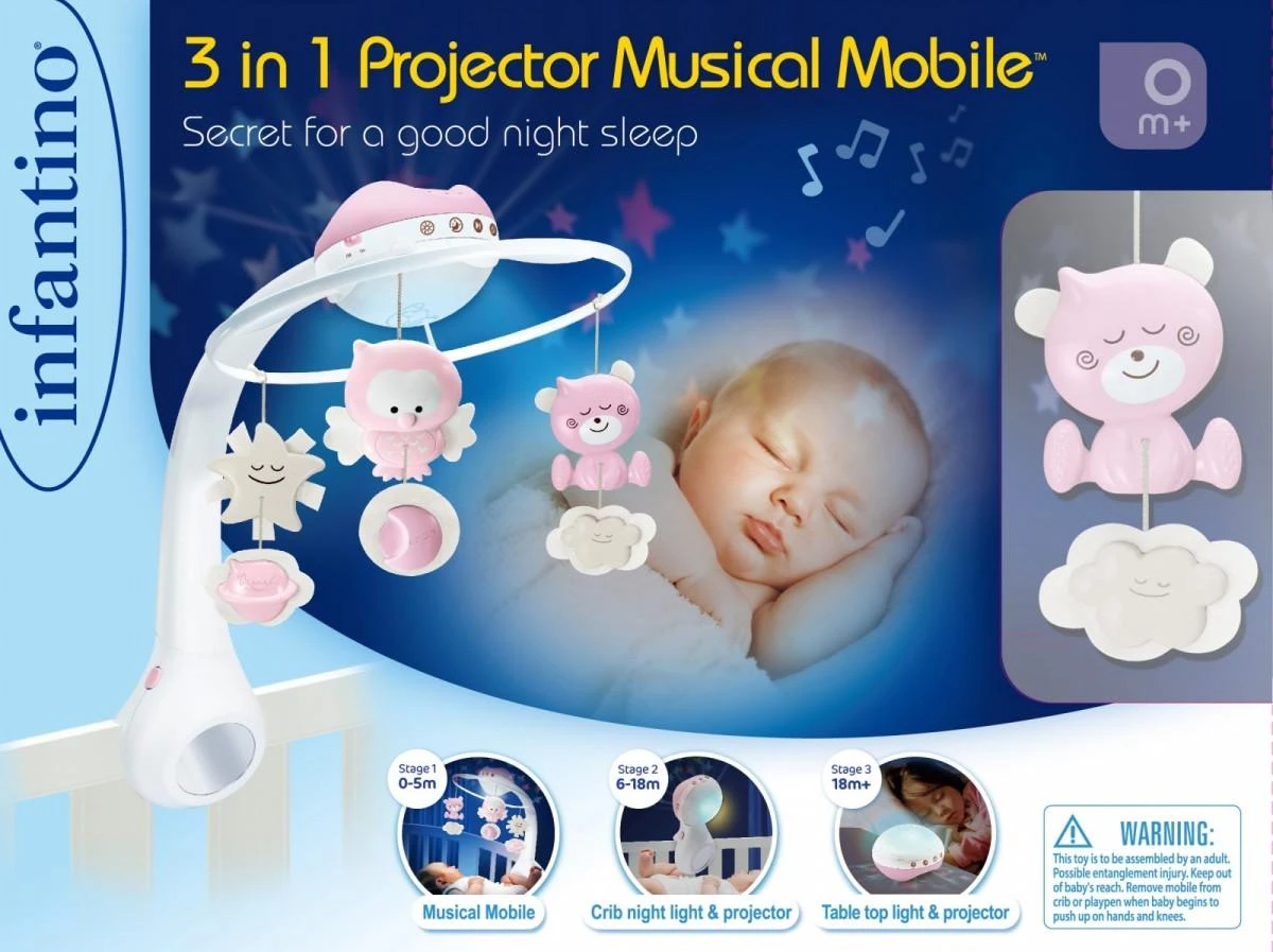 Bkids Muzikinis Projektorius B -Kids 3*1 Rose