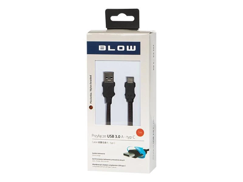 Blow Kabelis 3.0A - C 1m - Juodas