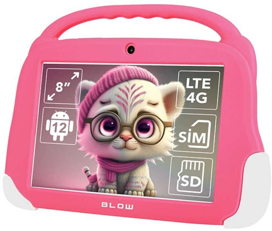 Planšetė Blow KidsTAB8 4G planšetinis kompiuteris 4/64GB rožinis dėklas