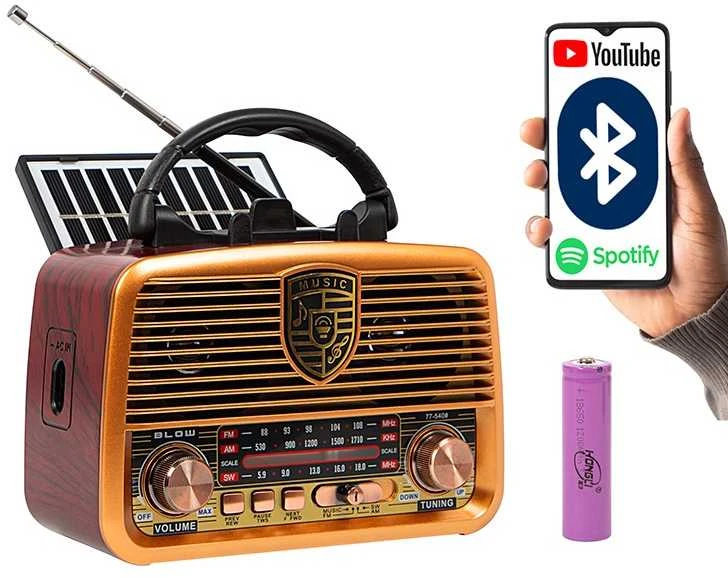AM/FM BT BLOW RA10 nešiojamasis saulės analoginis radijas