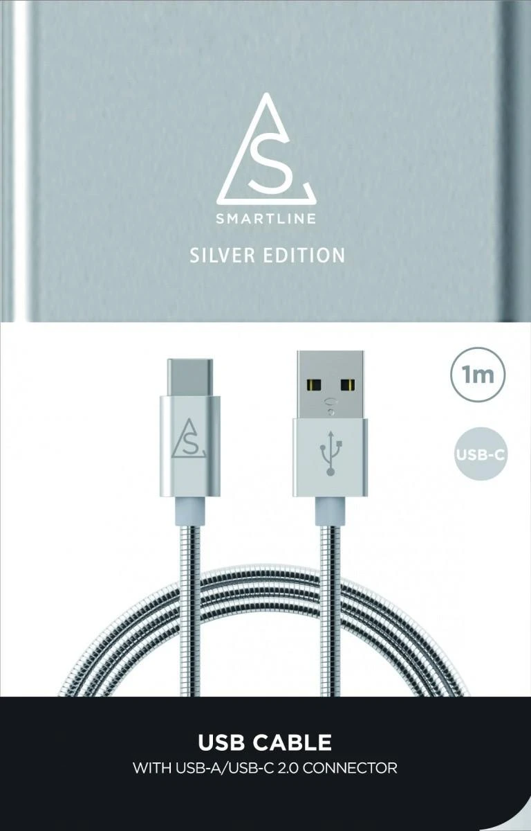 USB laidas BlueLounge USB-A - USB-C 1 m sidabrinis (613362)