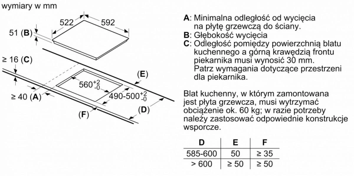 Bosch Serija 4, Indukcinė kaitlentė, 60 cm, Juodas, kaitlentė be rėmo PUE611BB5D