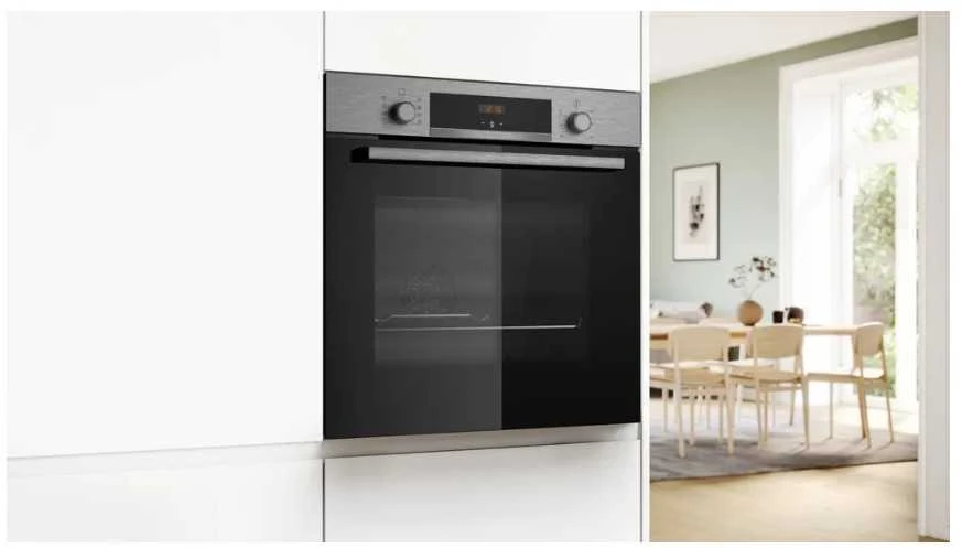Bosch Serie 4 HBA534ES3 orkaitė 71 L 3400 W Juodas, Nerūdijantis plienas