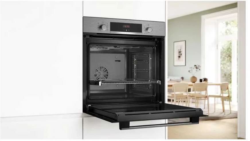 Bosch Serie 4 HBA534ES3 orkaitė 71 L 3400 W Juodas, Nerūdijantis plienas
